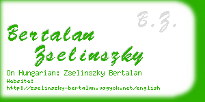 bertalan zselinszky business card